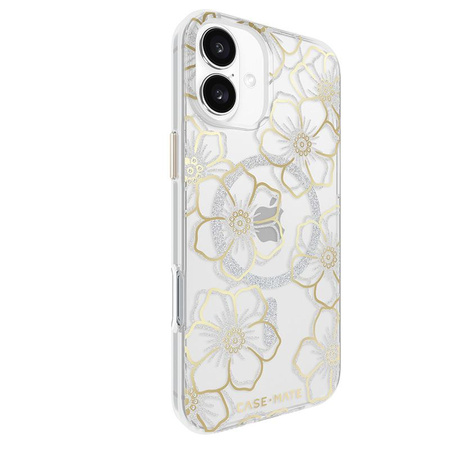 Pouzdro Case-Mate Floral Gems MagSafe - iPhone 16 Plus (zlaté)