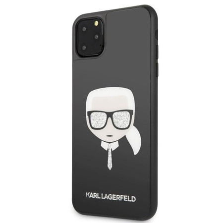 Karl Lagerfeld Double Layers Glitter Head - Coque iPhone 11 Pro Max (Noir)