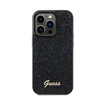 Guess Disco Metal Script - Hülle für iPhone 13 Pro Max (Schwarz)