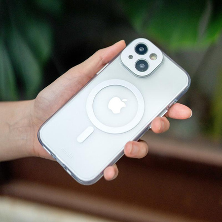 Moshi iGlaze MagSafe - pouzdro pro iPhone 15 (stříbrná Luna)