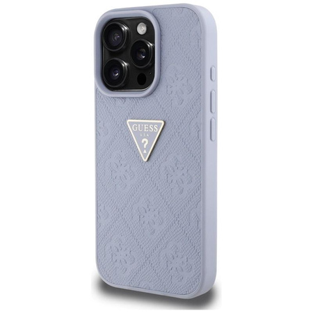 Guess Hot Stamp 4G Pattern Triangle Metal Logo - Case for iPhone 16 Pro Max (purple)