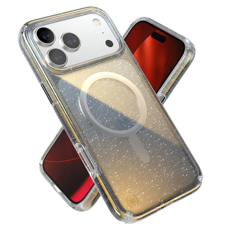 Pouzdro Speck Presidio Lux MagSafe - iPhone 17 Pro Max (zrcadlově třpytivé / stříbrná metalíza)