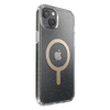 Speck Presidio Perfect-Clear with Glitter + MagSafe - Case for iPhone 15 Plus / 14 Plus with MICROBAN coating (Clear / Gold Glitter)