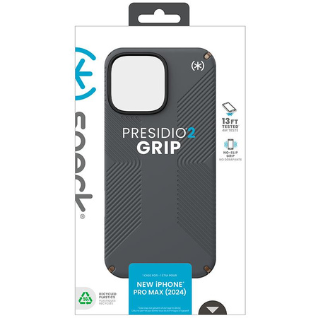 Speck Presidio2 Grip - iPhone 16 Pro Max Case (Charcoal Grey / Cool Bronze / White)