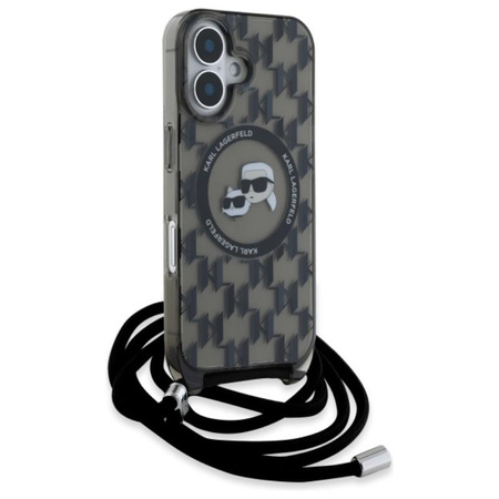 Karl Lagerfeld IML Crossbody Monogram Karl & Choupette Head MagSafe - iPhone 16 Case (black)