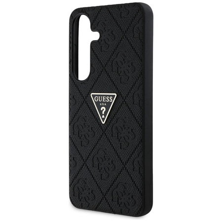 Guess Hot Stamp 4G Pattern Triangle Metal Logo - pouzdro pro Samsung Galaxy S25 (černé)