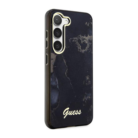 Guess Golden Marble Collection - Hülle für Samsung Galaxy S23 (Schwarz)