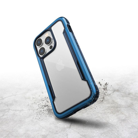 X-Doria Raptic Shield - Aluminum Case for iPhone 14 Pro (Drop-Tested 3m) (Marine Blue)