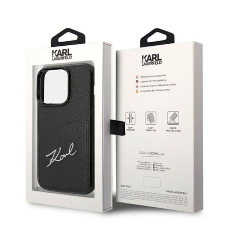 Karl Lagerfeld Signature Logo Cardslot - iPhone 14 Pro Case (black)