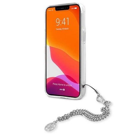 Guess Peony Chain Handle - Etui pour iPhone 13 mini (argent)