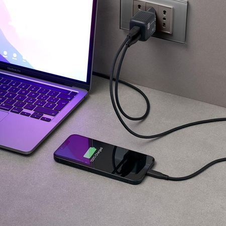 Cellularline Multipower Micro GaN - USB-C és USB-A Power Delivery 30W-os hálózati töltő (fekete)