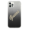 Guess Glitter Gradient Script - iPhone 12 / iPhone 12 Pro Tasche (Schwarz)