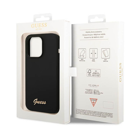 Guess szilikon Vintage - iPhone 14 Pro Max tok (fekete)