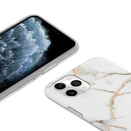 Crong Marble Case - Coque pour iPhone 11 Pro (blanc)
