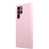 Guess Silicone Script Metal Logo - Etui Samsung Galaxy S22 Ultra (lawenda)