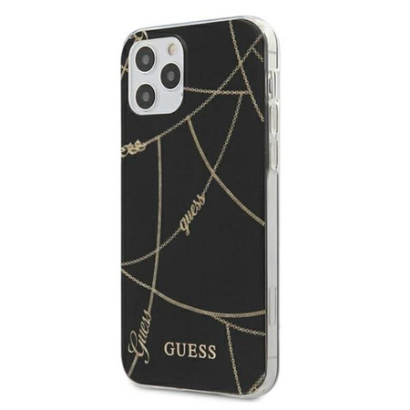 Guess Chaîne en or - Coque iPhone 12 Pro Max (noir)