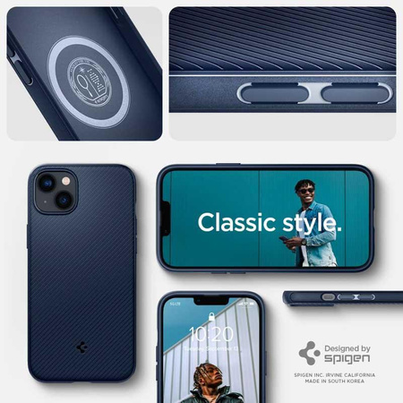 Spigen Mag Armor - Hülle für iPhone 14 Plus (Marineblau)