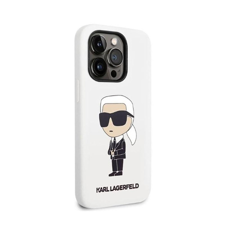 Karl Lagerfeld Silicone NFT Ikonik - pouzdro pro iPhone 14 Pro (bílé)
