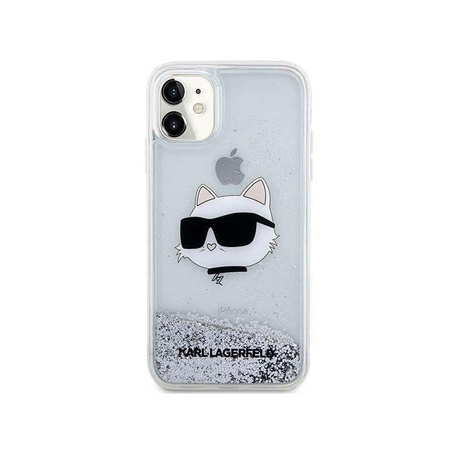 Karl Lagerfeld Liquid Glitter NFT Choupette Head - Coque iPhone 11 (argent)