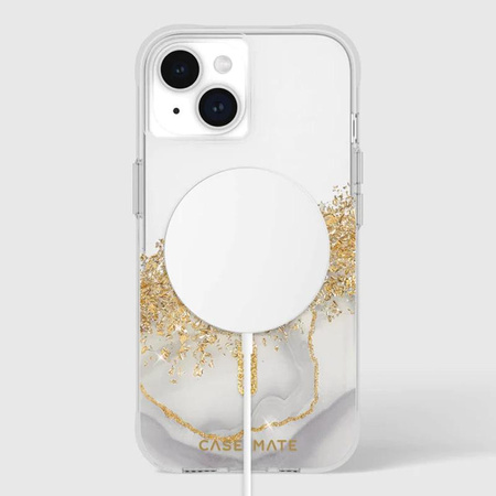 Case-Mate Karat MagSafe - Case for iPhone 15 / iPhone 14 / iPhone 13 decorated with gold (Marble)