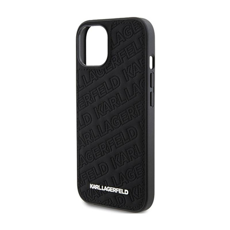 Karl Lagerfeld Gestepptes K-Muster - iPhone 15 Plus Tasche (schwarz)