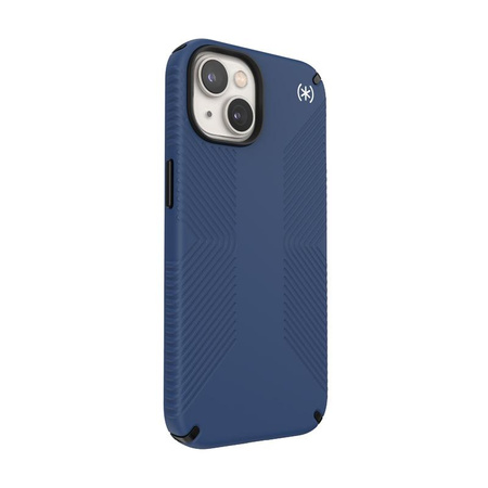 Speck Presidio2 Grip - Coque antidérapante pour iPhone 14 / iPhone 13 (Bleu côtier / Noir / Blanc)
