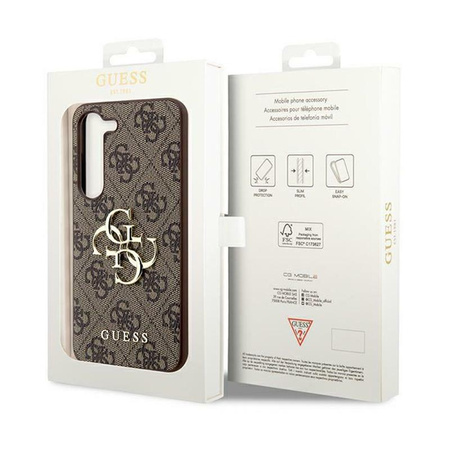 Guess 4G Big Metal Logo - Étui Samsung Galaxy S24+ (marron)