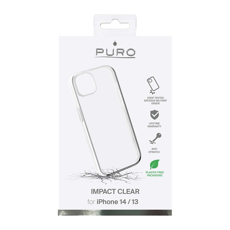 PURO Impact Clear - tok iPhone 14 / 13 (átlátszó)