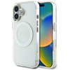 Guess IML Metal Coloured Circle Classic Logo MagSafe - étui pour iPhone 16 (blanc)