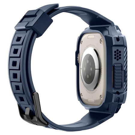 Spigen Rugged Armor Pro - Bracelet avec étui pour Apple Watch Ultra 49 mm (Bleu marine)