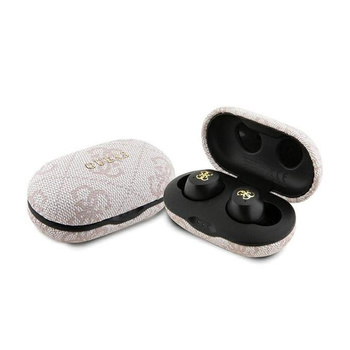 Guess 4G Metal Logo - TWS ENC Bluetooth sluchátka + nabíjecí pouzdro (růžová)