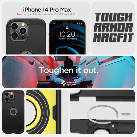 Spigen Tough Armor MagFit - pouzdro MagSafe pro iPhone 14 Pro Max (černé)