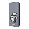 Karl Lagerfeld Booktype NFT Saffiano Karl & Choupette - iPhone 14 Pro Case (Silver)