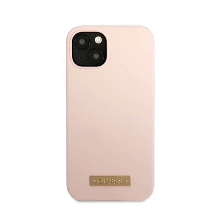 Guess Silikon-Logo-Platte MagSafe - iPhone 13 Mini Hülle (rosa)