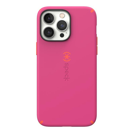 Speck CandyShell Pro - iPhone 14 Pro Max Hülle mit MICROBAN-Beschichtung (Digital Pink / Energy Red)