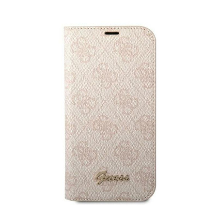 Guess 4G Metall Kamera Umriss Booktype Fall - iPhone 14 Pro Fall (rosa)