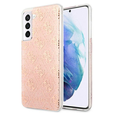 Guess 4G Glitter - pouzdro pro Samsung Galaxy S21 FE (růžové)