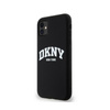 DKNY Liquid Silicone White Printed Logo MagSafe - pouzdro pro iPhone 11 (černé)