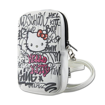 Hello Kitty Graffiti Kitty Head - Crossbody taška na telefon (bílá)