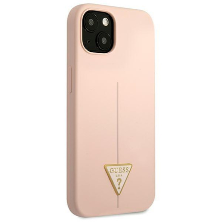 Guess szilikon háromszög logó - iPhone 13 tok (rózsaszín)