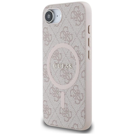 Guess 4G Ring Classic Logo MagSafe - tok iPhone 16e készülékhez (rózsaszín)