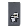 Karl Lagerfeld Booktype NFT Saffiano Karl & Choupette - iPhone 14 Case (Silver)