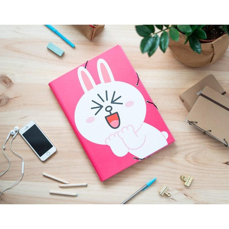 BT21 - CONY Chemise de rangement pour documents A4 en forme de lapin (24 x 34 cm)