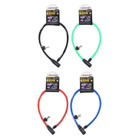 ZAPIĘCIE ROWEROWE LINKA NA KLUCZ BLOKADA, Zielone do Roweru, Dunlop, 65 cm