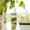 Quokka Liquid Cube - 540 ml glass mug with stainless steel straw (Toucans)
