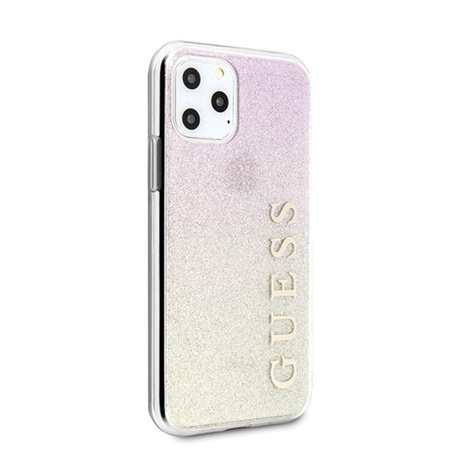 Guess Glitter Gradient - Coque iPhone 11 Pro (Or/Rose)