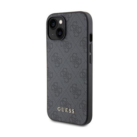 Guess 4G Metal Gold Logo - pouzdro pro iPhone 15 Plus (šedé)