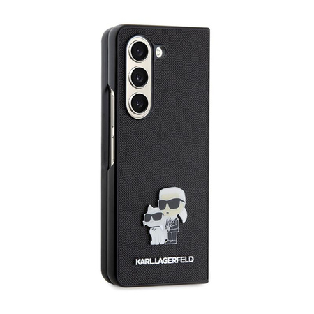 Karl Lagerfeld NFT Saffiano Karl & Choupette Pin - Samsung Galaxy Z Fold 5 Gehäuse (schwarz)