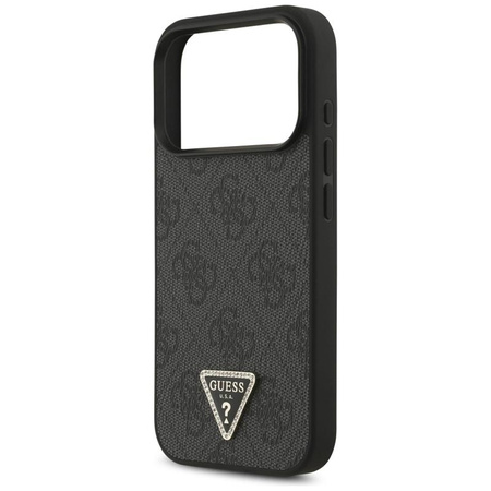 Guess Leather 4G Triangle Strass MagSafe - Case iPhone 17 Pro (Black)