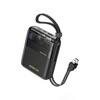 WEKOME WP-309 Vanguard Series - Power bank 10000 mAh Super Charging z wbudowanym kablem USB-C & Lightning PD 20W + QC 22.5W (Czarny / Przezroczysty)